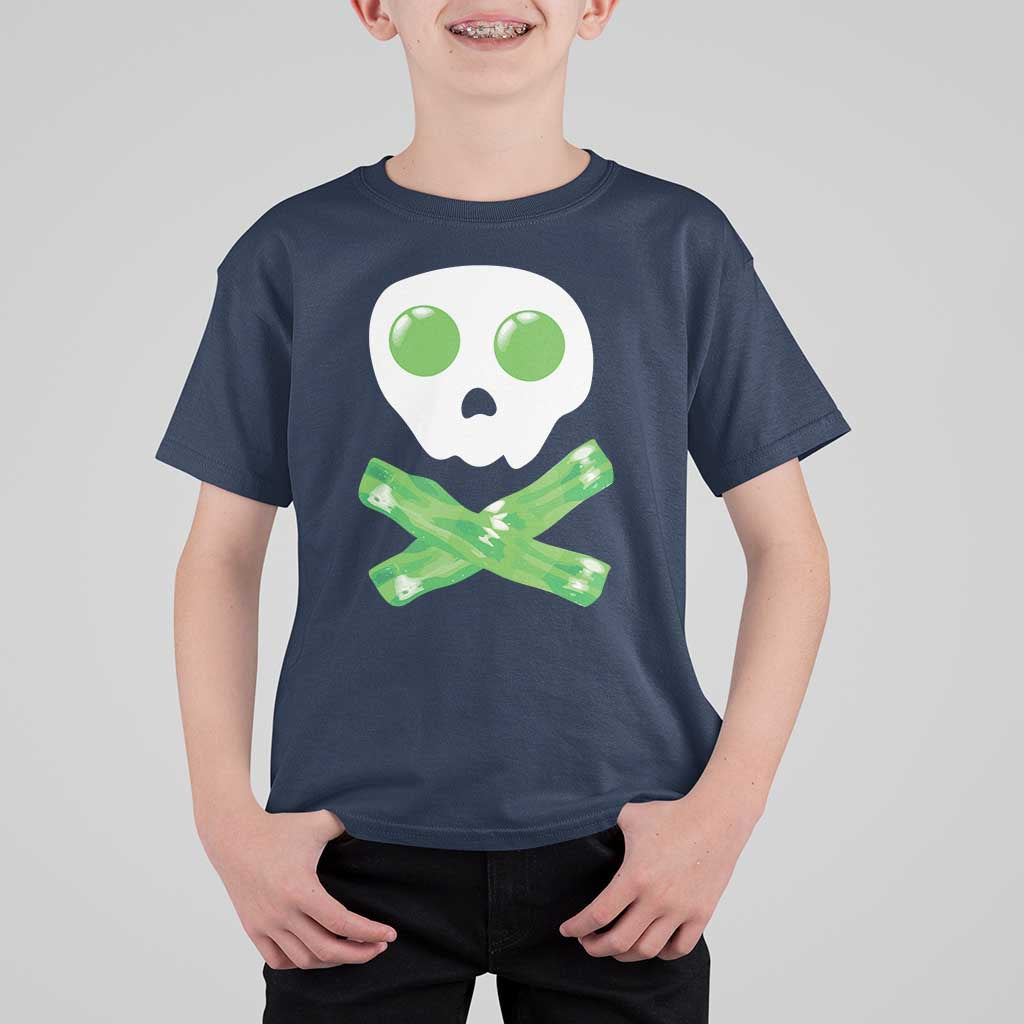 Funny St Patricks Day T Shirt For Kid Bacon & Eggs Skull & Crossbones