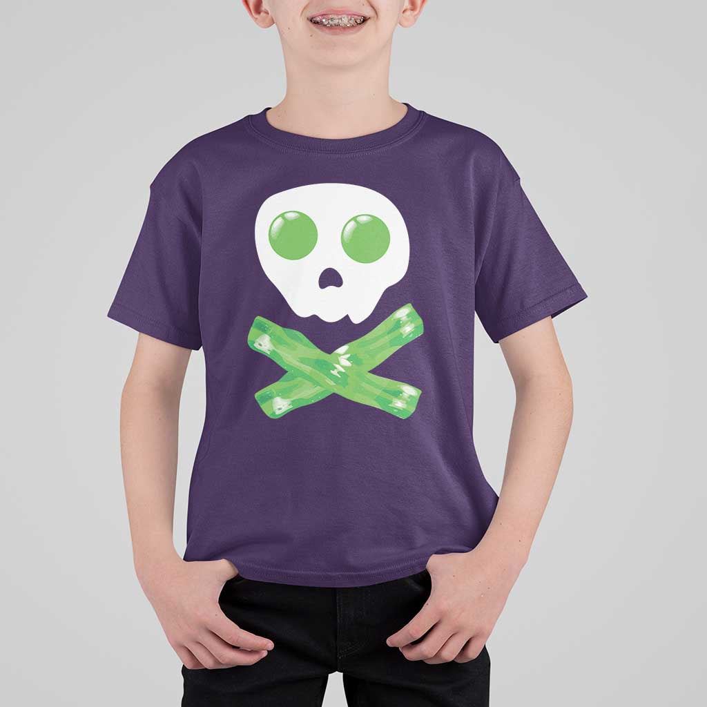 Funny St Patricks Day T Shirt For Kid Bacon & Eggs Skull & Crossbones