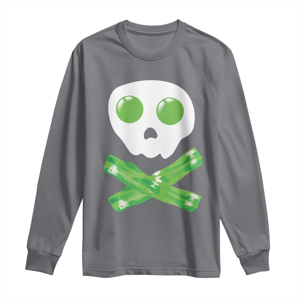 Funny St Patricks Day Long Sleeve Shirt Bacon & Eggs Skull & Crossbones