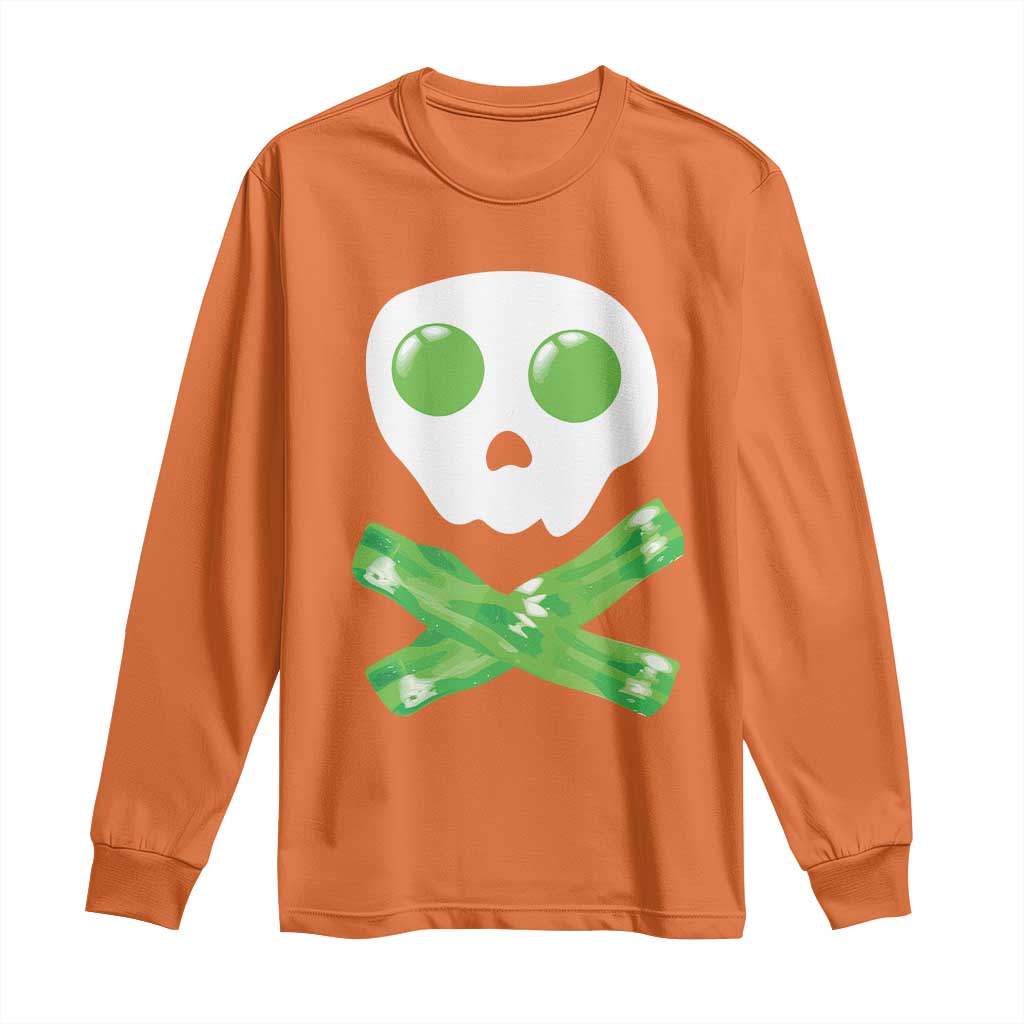 Funny St Patricks Day Long Sleeve Shirt Bacon & Eggs Skull & Crossbones