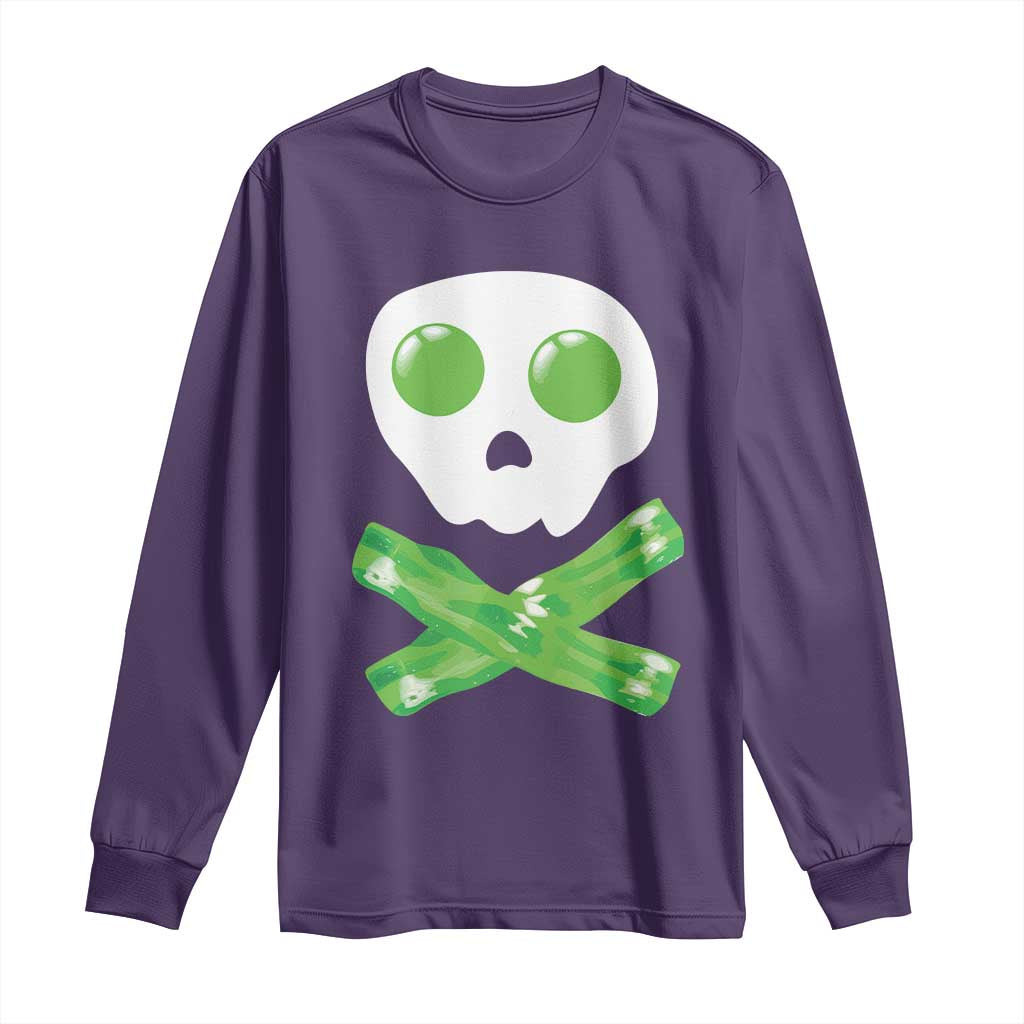 Funny St Patricks Day Long Sleeve Shirt Bacon & Eggs Skull & Crossbones