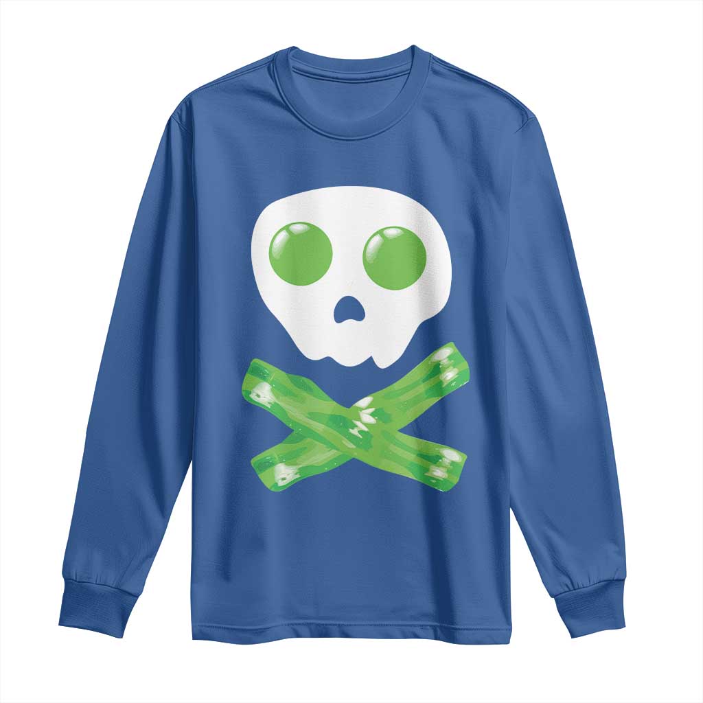 Funny St Patricks Day Long Sleeve Shirt Bacon & Eggs Skull & Crossbones