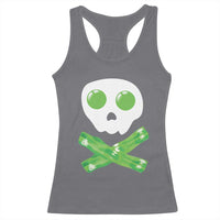 Funny St Patricks Day Racerback Tank Top Bacon & Eggs Skull & Crossbones