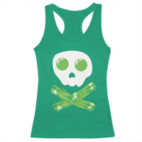 Funny St Patricks Day Racerback Tank Top Bacon & Eggs Skull & Crossbones