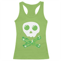 Funny St Patricks Day Racerback Tank Top Bacon & Eggs Skull & Crossbones
