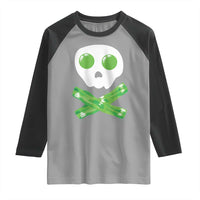Funny St Patricks Day Raglan Shirt Bacon & Eggs Skull & Crossbones