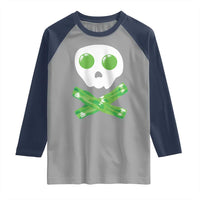 Funny St Patricks Day Raglan Shirt Bacon & Eggs Skull & Crossbones