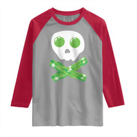 Funny St Patricks Day Raglan Shirt Bacon & Eggs Skull & Crossbones