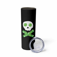 Funny St Patricks Day Skinny Tumbler Bacon & Eggs Skull & Crossbones