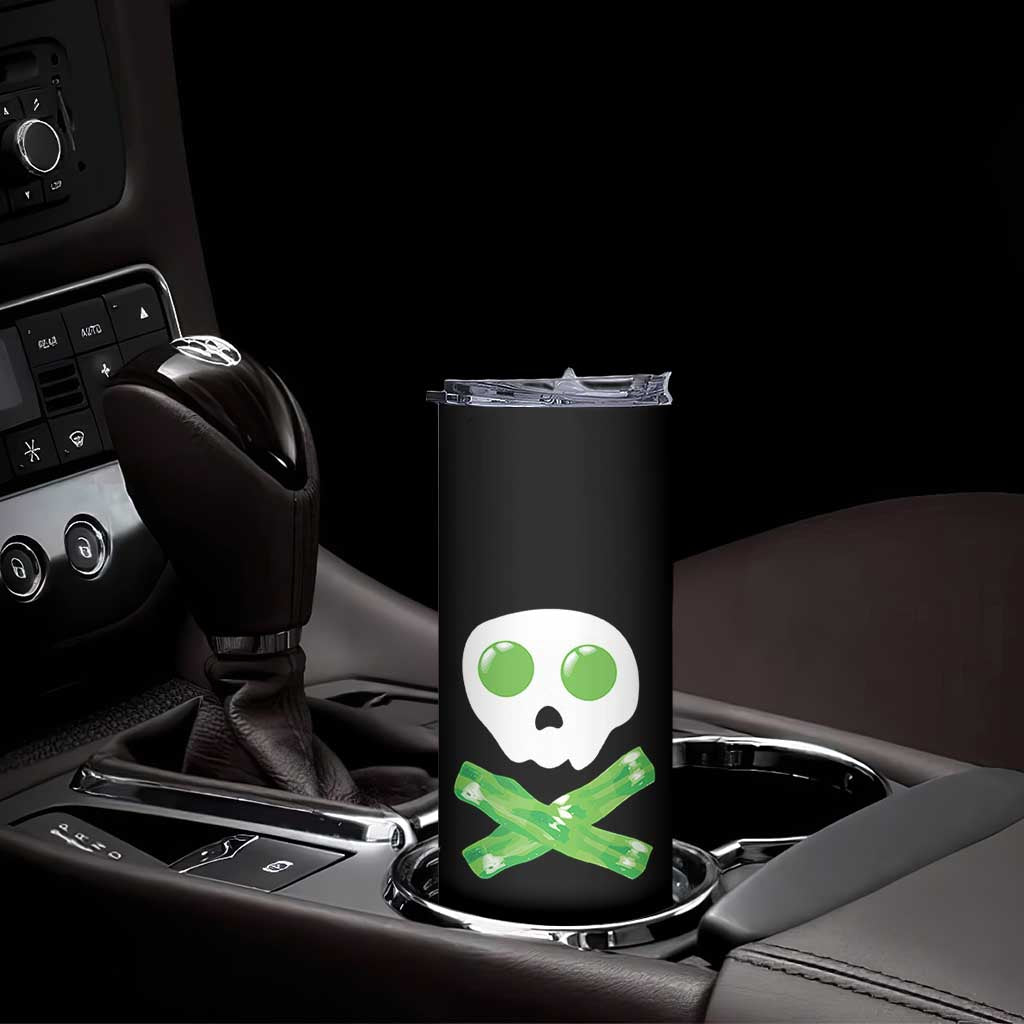 Funny St Patricks Day Skinny Tumbler Bacon & Eggs Skull & Crossbones