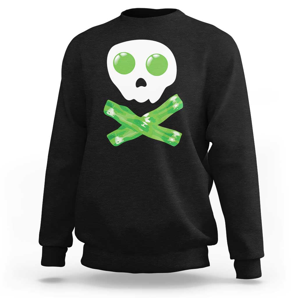 Funny St Patricks Day Sweatshirt Bacon & Eggs Skull & Crossbones