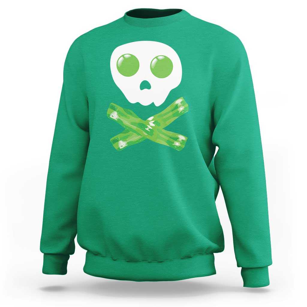 Funny St Patricks Day Sweatshirt Bacon & Eggs Skull & Crossbones