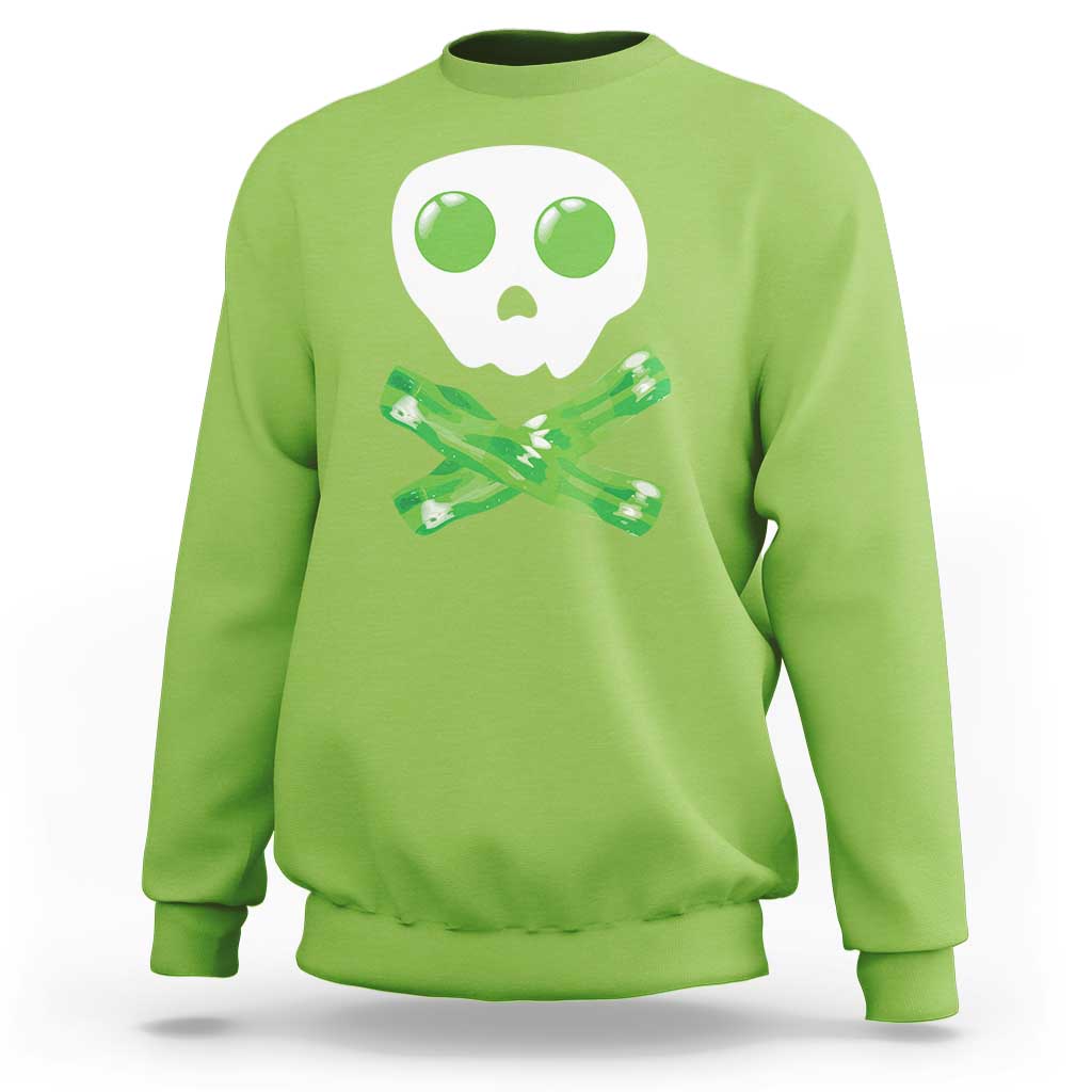Funny St Patricks Day Sweatshirt Bacon & Eggs Skull & Crossbones