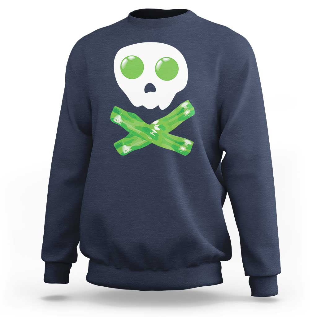 Funny St Patricks Day Sweatshirt Bacon & Eggs Skull & Crossbones