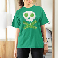 Funny St Patricks Day T Shirt For Women Bacon & Eggs Skull & Crossbones