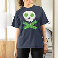 Funny St Patricks Day T Shirt For Women Bacon & Eggs Skull & Crossbones