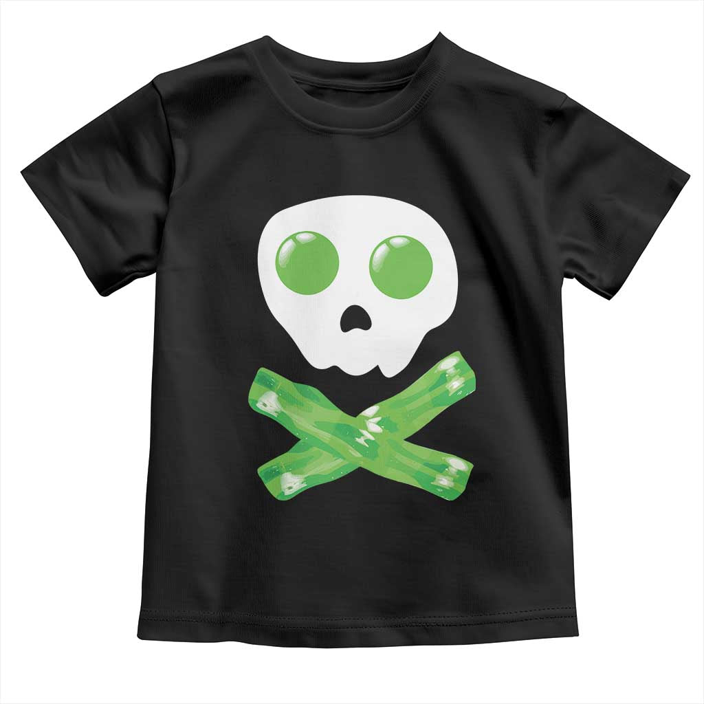 Funny St Patricks Day Toddler T Shirt Bacon & Eggs Skull & Crossbones