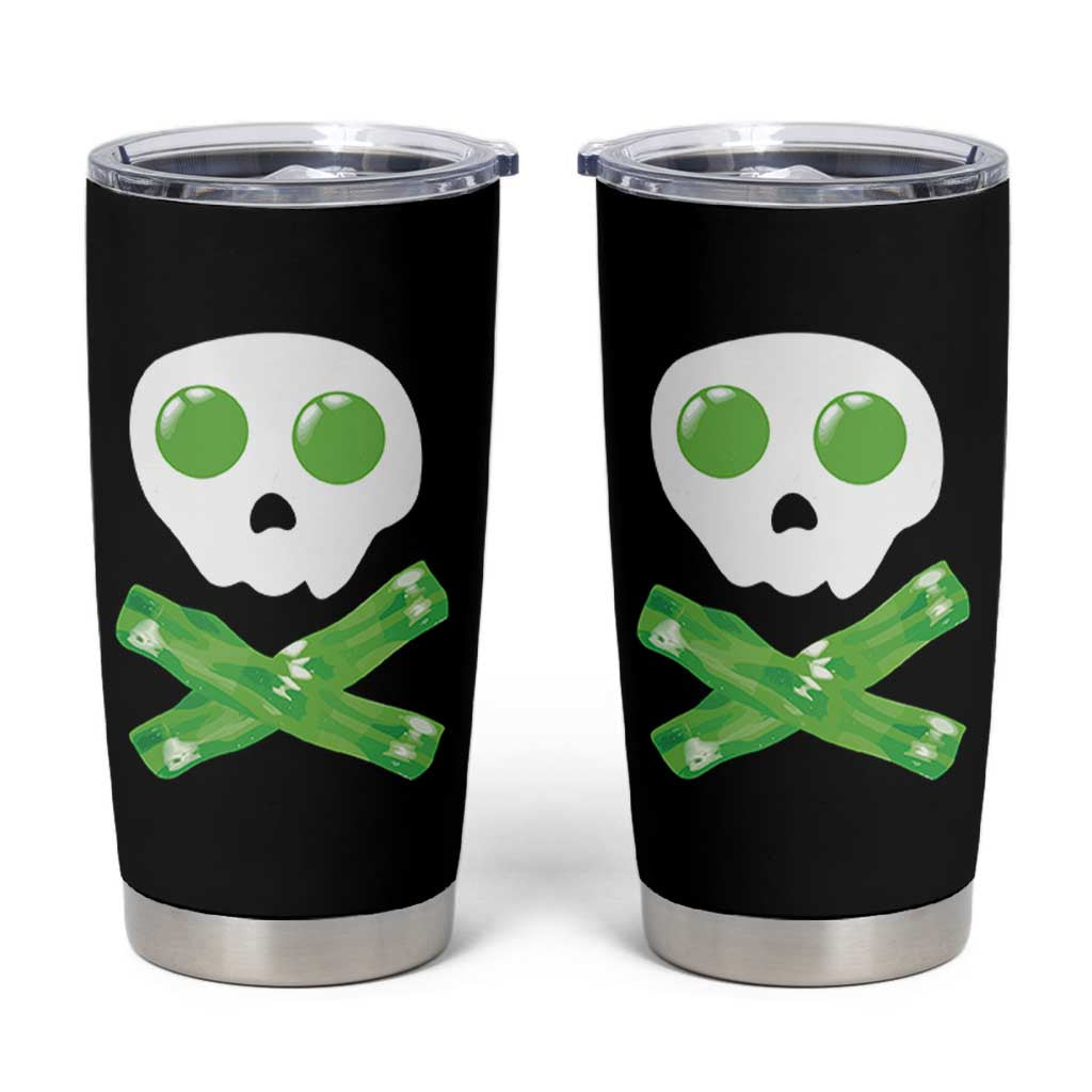 Funny St Patricks Day Tumbler Cup Bacon & Eggs Skull & Crossbones