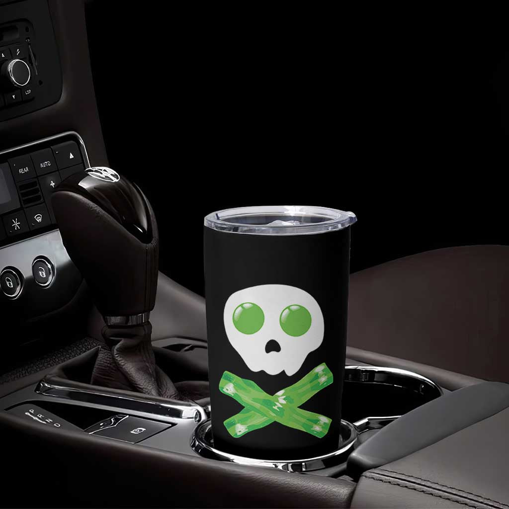 Funny St Patricks Day Tumbler Cup Bacon & Eggs Skull & Crossbones