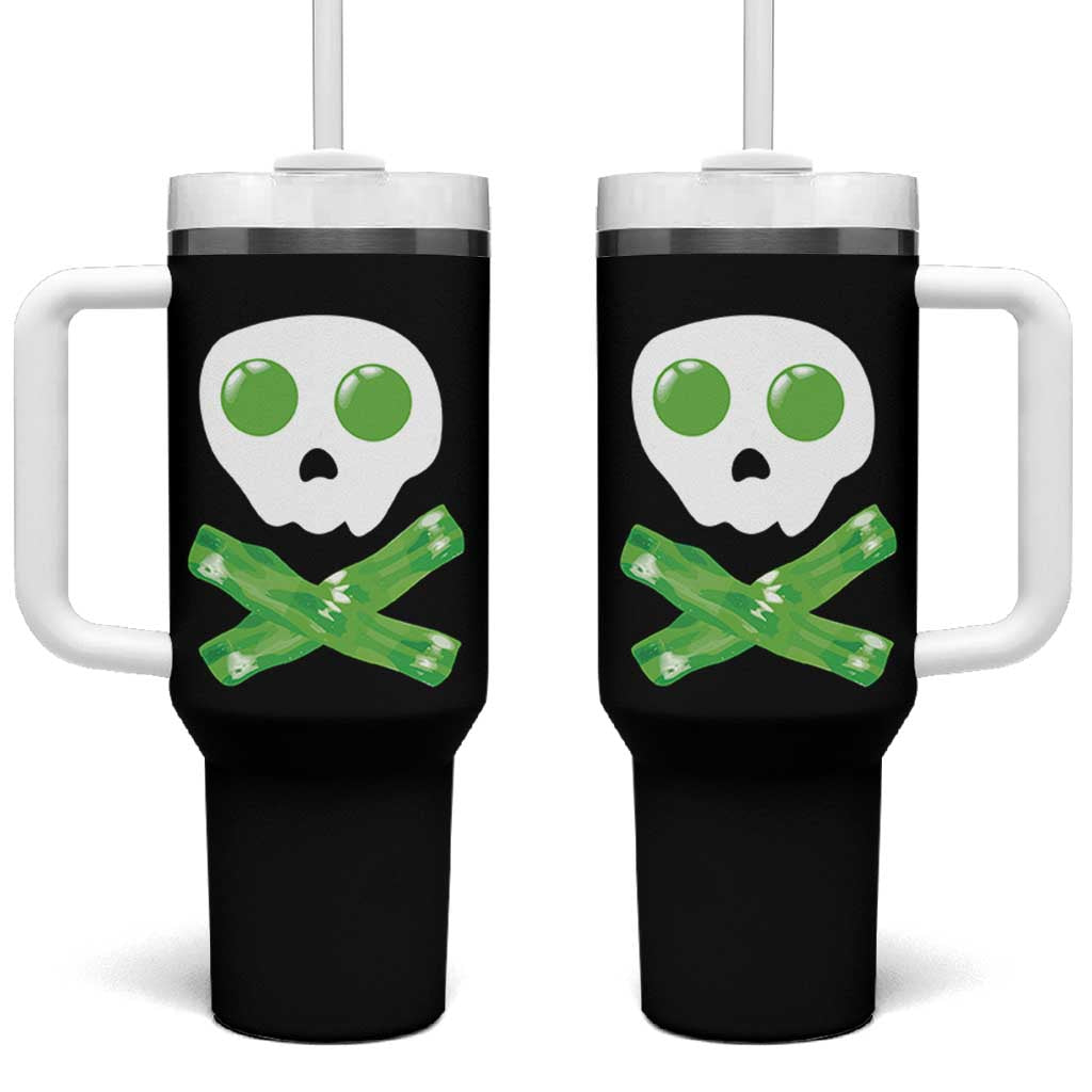 Funny St Patricks Day Tumbler With Handle Bacon & Eggs Skull & Crossbones