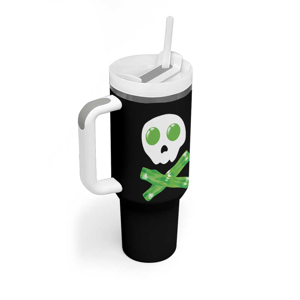Funny St Patricks Day Tumbler With Handle Bacon & Eggs Skull & Crossbones