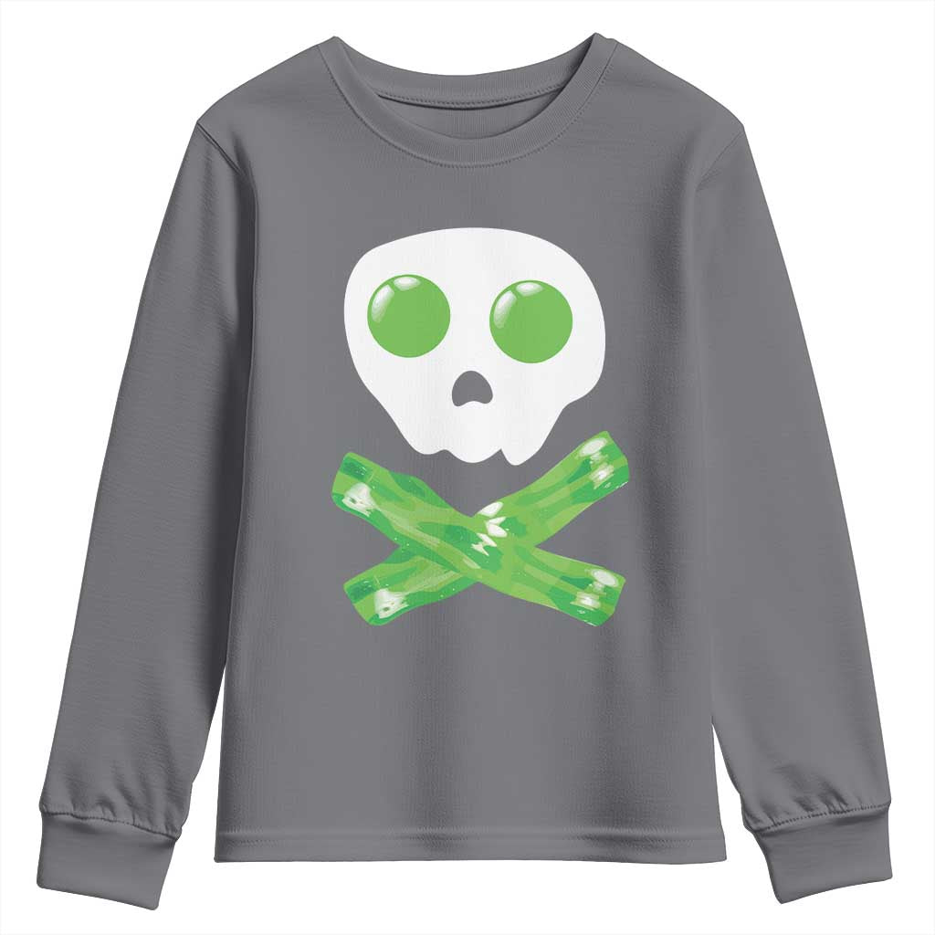 Funny St Patricks Day Youth Sweatshirt Bacon & Eggs Skull & Crossbones