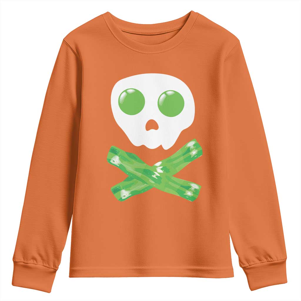 Funny St Patricks Day Youth Sweatshirt Bacon & Eggs Skull & Crossbones