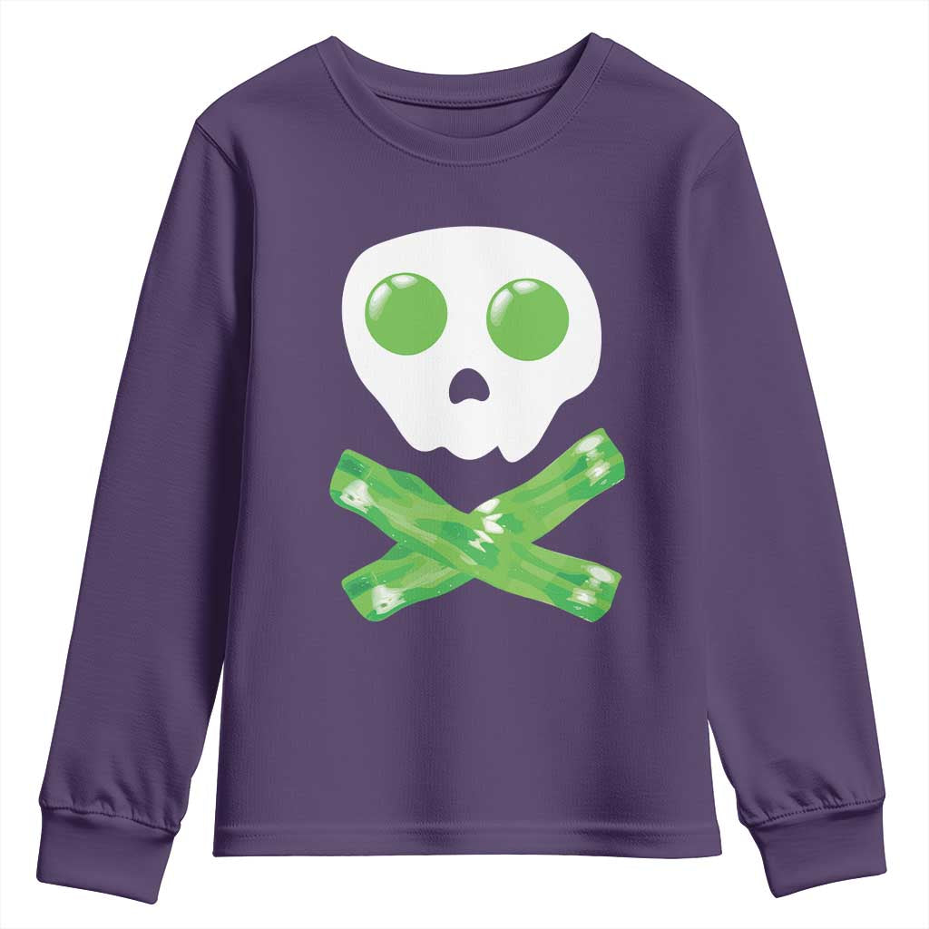 Funny St Patricks Day Youth Sweatshirt Bacon & Eggs Skull & Crossbones