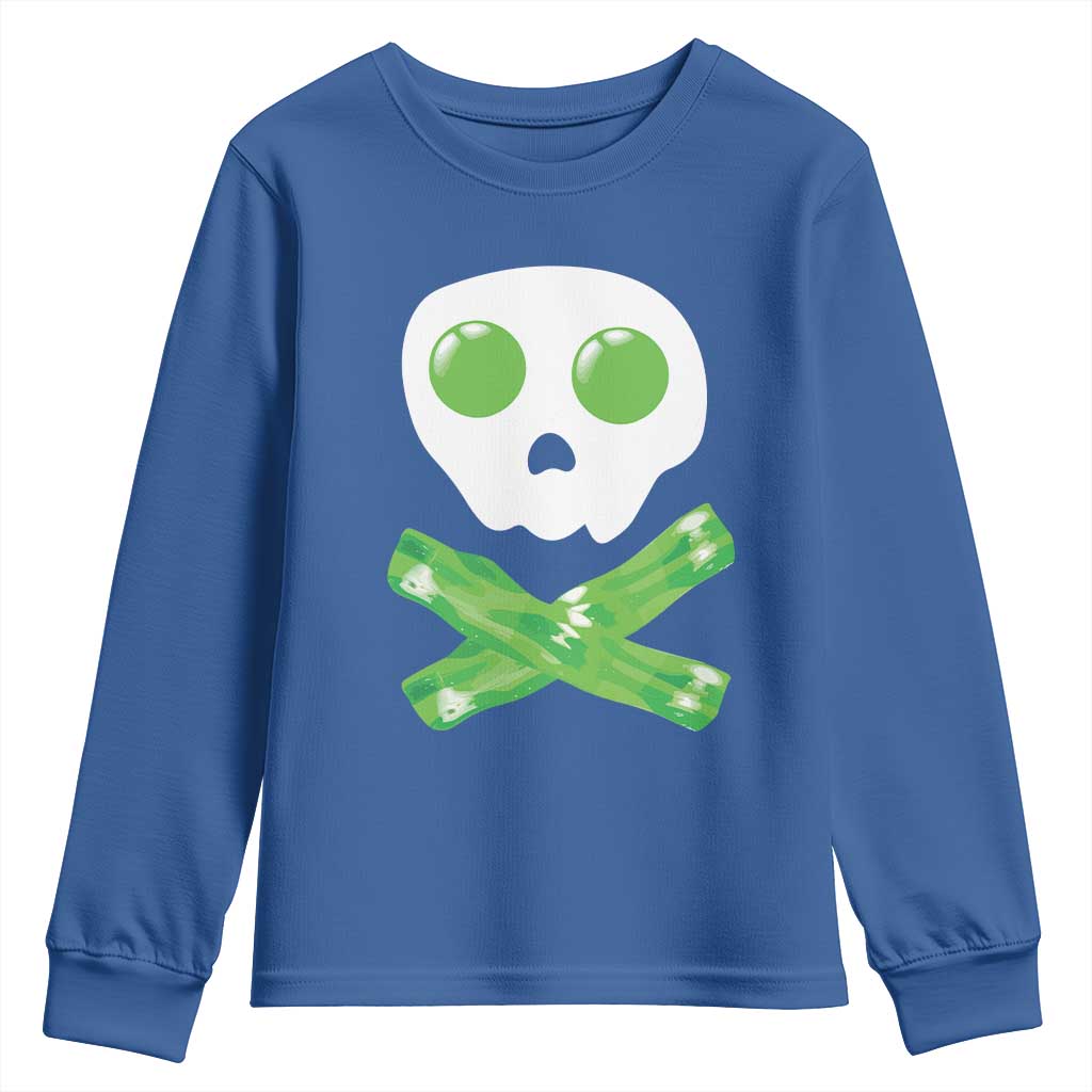 Funny St Patricks Day Youth Sweatshirt Bacon & Eggs Skull & Crossbones