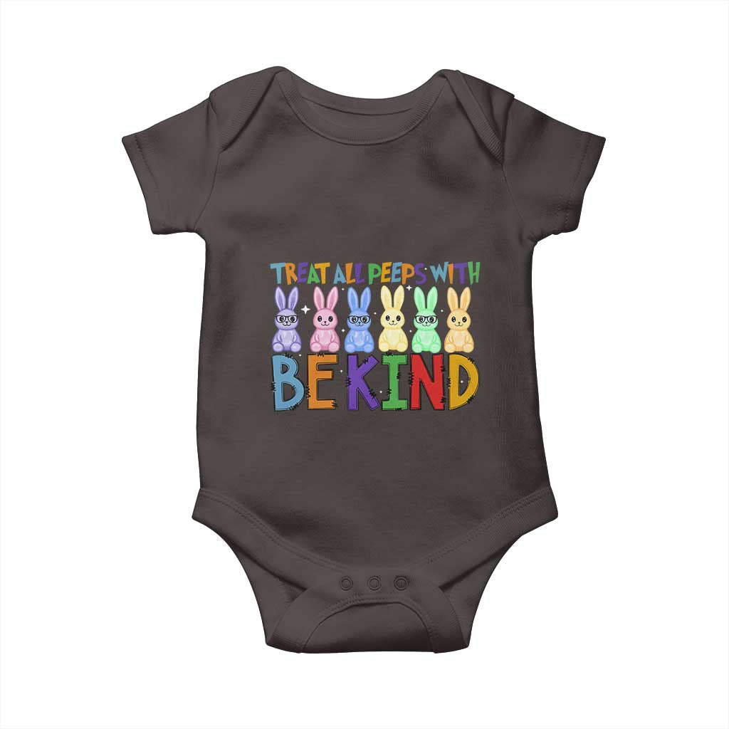 Teacher Easter Baby Onesie Treat All Peeps With Kindness Funny Bunny