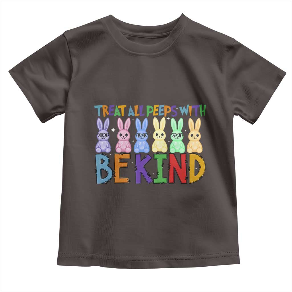 Teacher Easter Toddler T Shirt Treat All Peeps With Kindness Funny Bunny