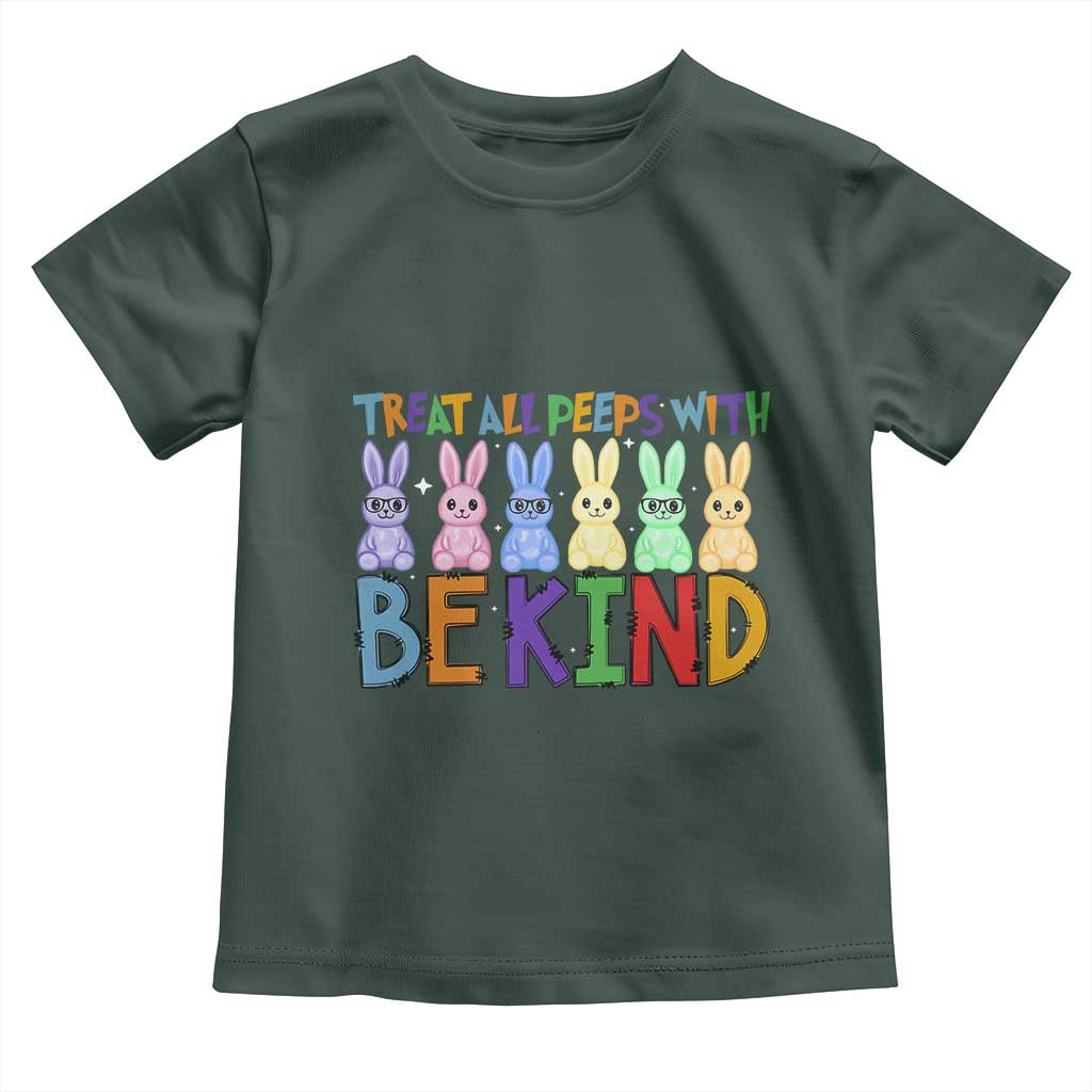 Teacher Easter Toddler T Shirt Treat All Peeps With Kindness Funny Bunny