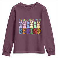 Teacher Easter Youth Sweatshirt Treat All Peeps With Kindness Funny Bunny