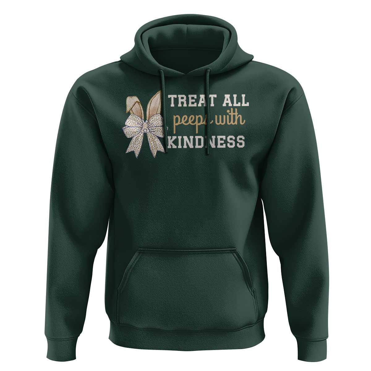 Bunny Coquette Ears Easter Teachers Hoodie Treat All Peeps With Kindness