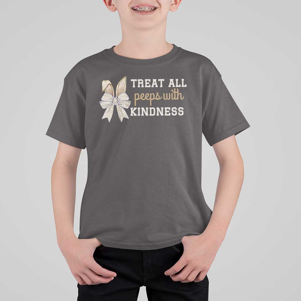 Bunny Coquette Ears Easter Teachers T Shirt For Kid Treat All Peeps With Kindness
