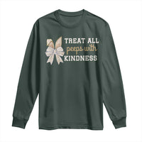 Bunny Coquette Ears Easter Teachers Long Sleeve Shirt Treat All Peeps With Kindness