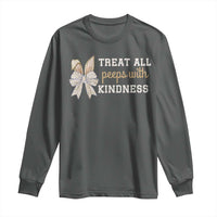 Bunny Coquette Ears Easter Teachers Long Sleeve Shirt Treat All Peeps With Kindness