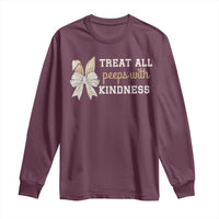Bunny Coquette Ears Easter Teachers Long Sleeve Shirt Treat All Peeps With Kindness