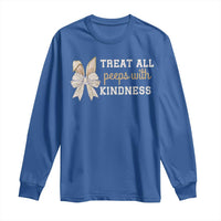 Bunny Coquette Ears Easter Teachers Long Sleeve Shirt Treat All Peeps With Kindness