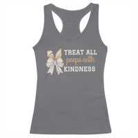 Bunny Coquette Ears Easter Teachers Racerback Tank Top Treat All Peeps With Kindness