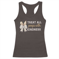 Bunny Coquette Ears Easter Teachers Racerback Tank Top Treat All Peeps With Kindness