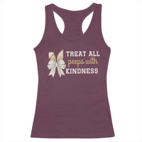 Bunny Coquette Ears Easter Teachers Racerback Tank Top Treat All Peeps With Kindness