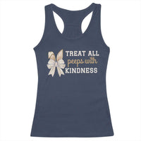 Bunny Coquette Ears Easter Teachers Racerback Tank Top Treat All Peeps With Kindness