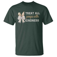 Bunny Coquette Ears Easter Teachers T Shirt Treat All Peeps With Kindness