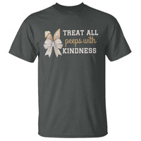 Bunny Coquette Ears Easter Teachers T Shirt Treat All Peeps With Kindness