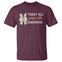 Bunny Coquette Ears Easter Teachers T Shirt Treat All Peeps With Kindness