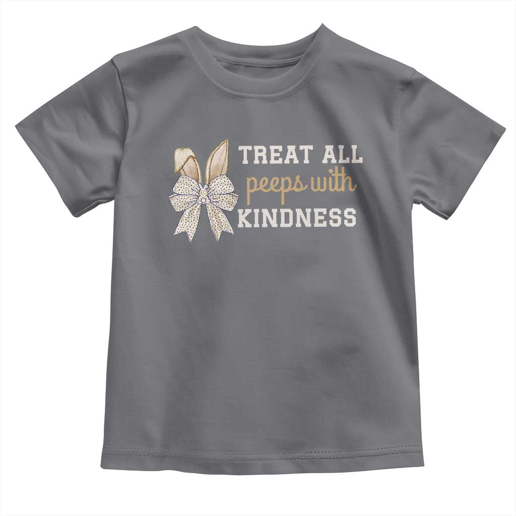 Bunny Coquette Ears Easter Teachers Toddler T Shirt Treat All Peeps With Kindness