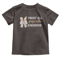 Bunny Coquette Ears Easter Teachers Toddler T Shirt Treat All Peeps With Kindness