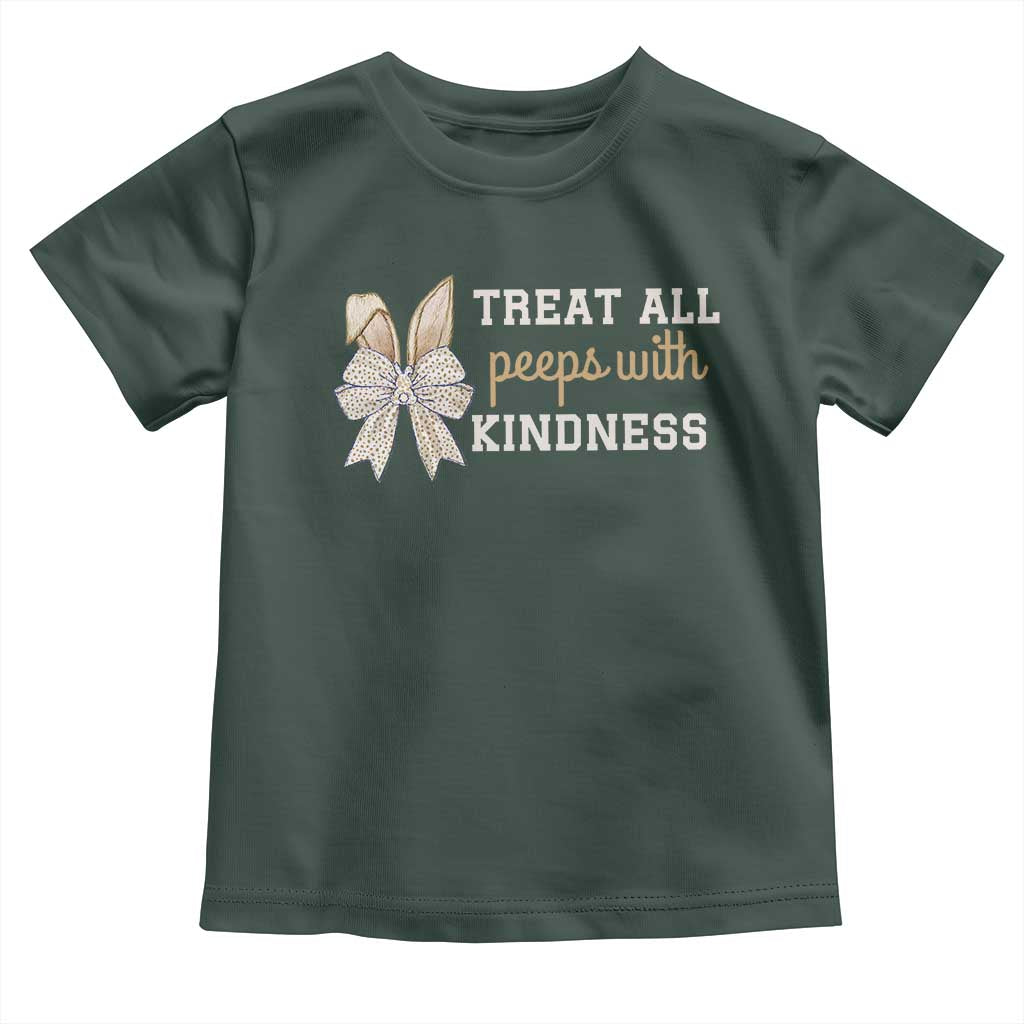 Bunny Coquette Ears Easter Teachers Toddler T Shirt Treat All Peeps With Kindness