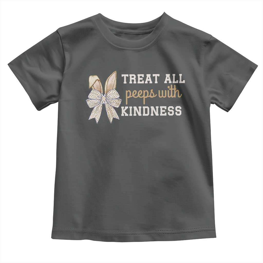 Bunny Coquette Ears Easter Teachers Toddler T Shirt Treat All Peeps With Kindness